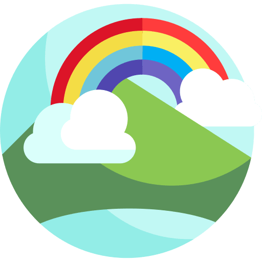 Rainbow cloud mountain weather icon Rainbow cloud mountain weather icon