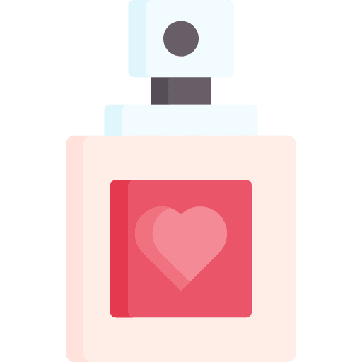 Perfume spray heart bottle icon