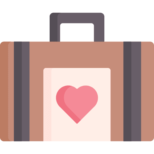 Suitcase bag travel romantic icon Suitcase bag travel romantic icon