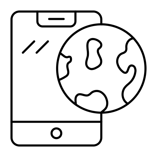 Smartphone ecology mobile world icon