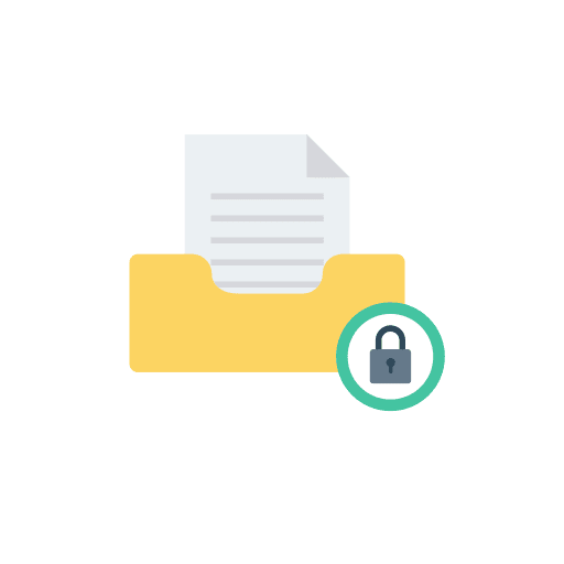 Document padlock office material security icon