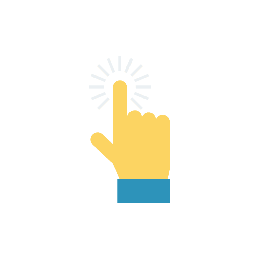Hand tap activation touchscreen icon