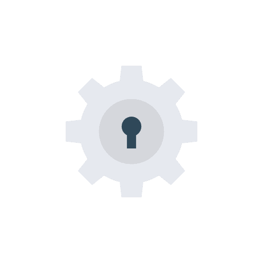 Setting cogwheel lock security icon