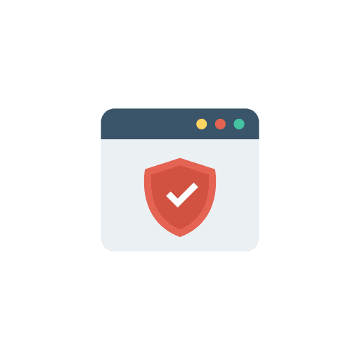 Web web page security shield icon