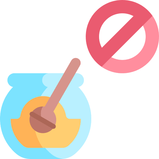 No honey forbidden prohibited sign icon