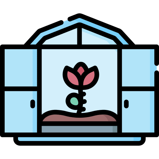 Flower botanical greenhouse farming and gardening icon