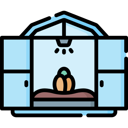 Greenhouse smart farm farming and gardening agriculture icon