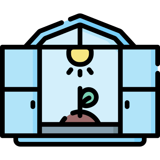 Greenhouse smart farm plant farming and gardening icon