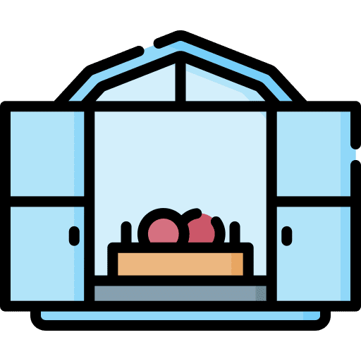 Harvest farming and gardening agriculture greenhouse icon