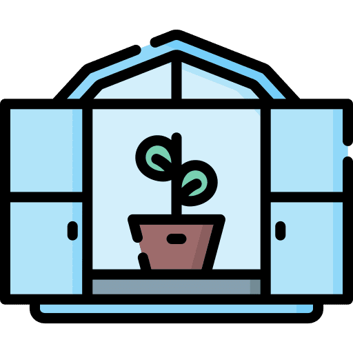 Pot greenhouse farming and gardening pot icon