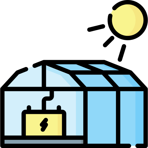 Solar panel smart farm sun energy farming and gardening icon