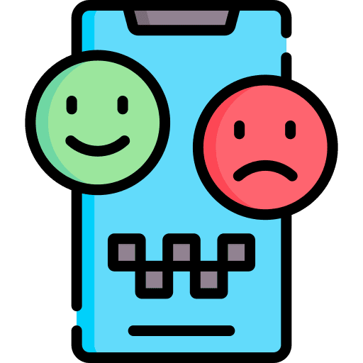 Feedback request emoticon smartphone icon