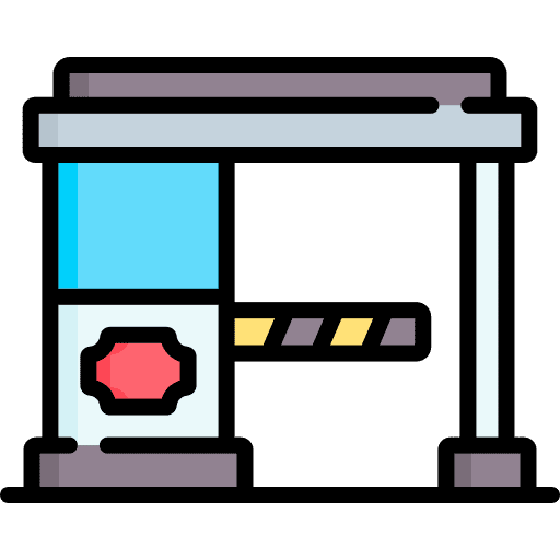 Toll road security architecture and city secure icon