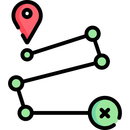 Route way customer journey location pin icon Route way customer journey location pin icon