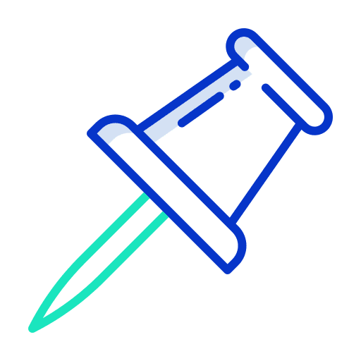 Pin attachment push pin pin icon