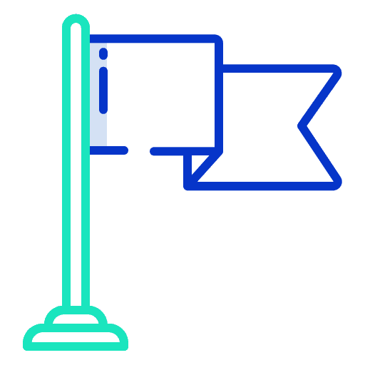 Flag fluttering flags pole icon