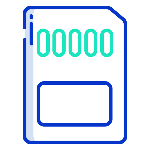 Memory card sim card communications memory card icon