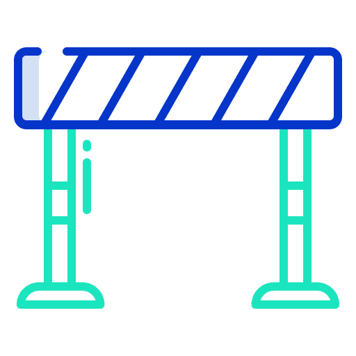 Barrier no tresspasing security accident icon