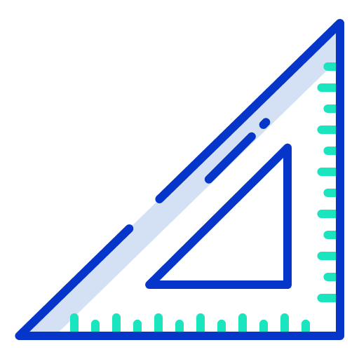 Set square ruler education triangular icon