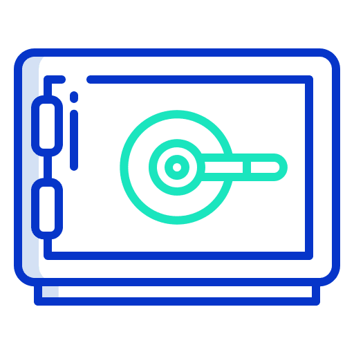 Safe box savings bank locker icon