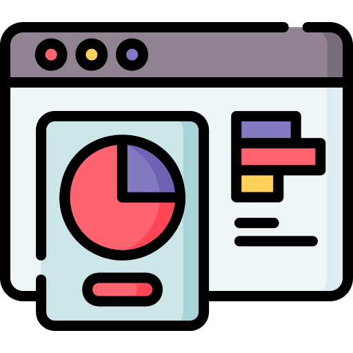 Web pie chart bar chart browser icon Web pie chart bar chart browser icon