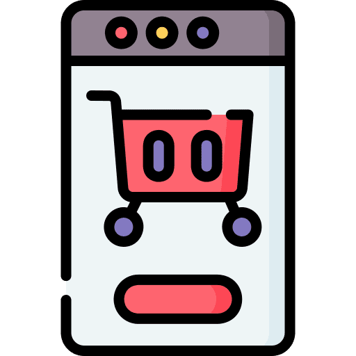 Online shopping website commerce and shopping browser icon Online shopping website commerce and shopping browser icon