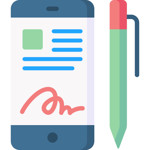 Digital signature contract electronic signature document icon
