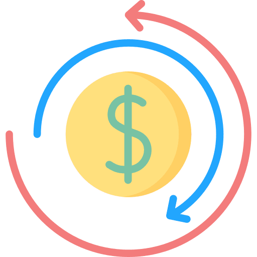 Funds dollar funds movement icon