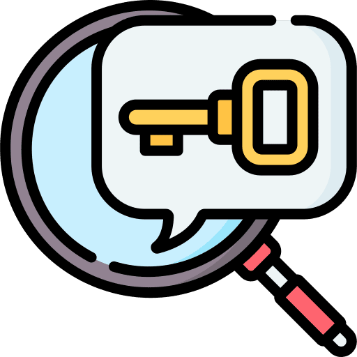 Keyword seo and web analysis search icon Keyword seo and web analysis search icon