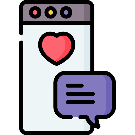Social media heart ads browser icon Social media heart ads browser icon
