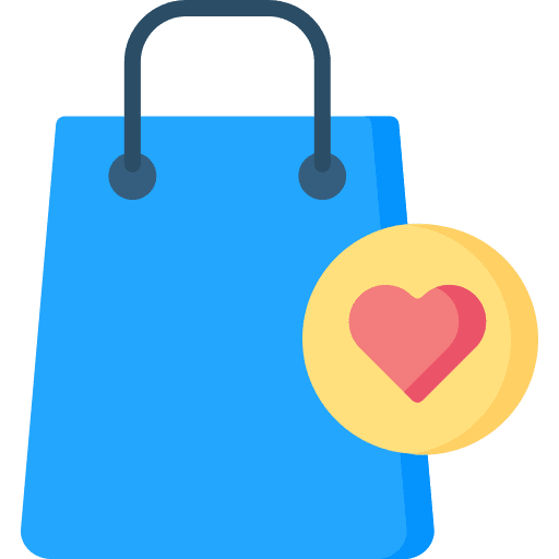 Buy commerce and shopping love gift bag icon