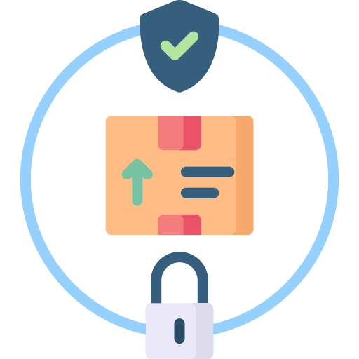 Protection shield lock goods icon