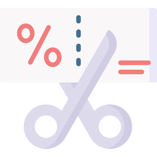 Coupon commerce and shopping scissors broken line icon