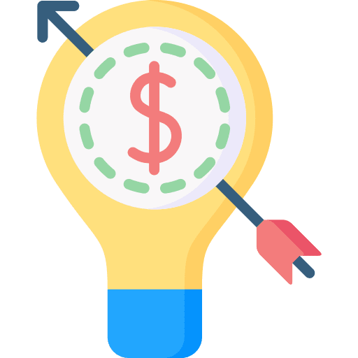 Idea dollar arrow commerce and shopping icon