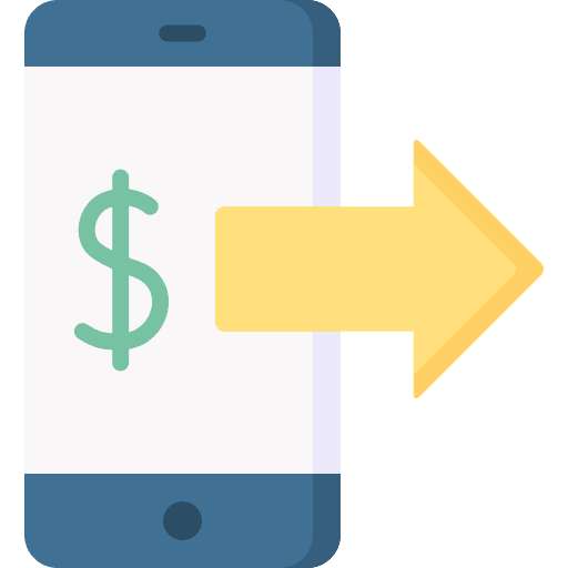 Payment dollar commerce and shopping phone icon