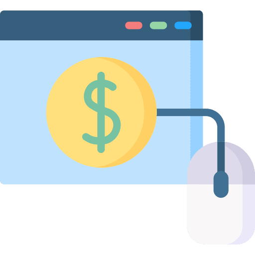 Sales mouse dollar web icon
