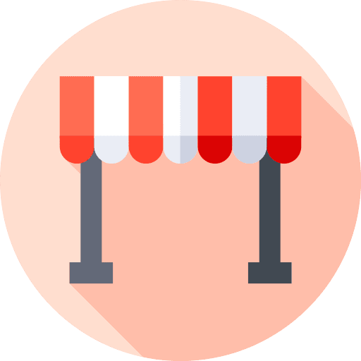Tent market stand stall icon Tent market stand stall icon