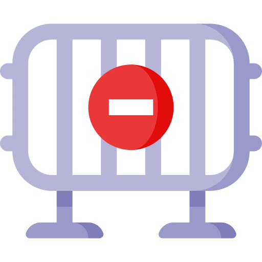 Security barrier fence traffic barrier icon