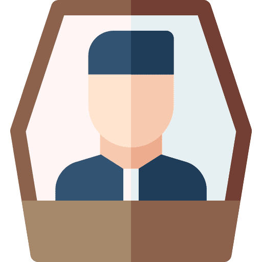 Coffin man burial tomb icon
