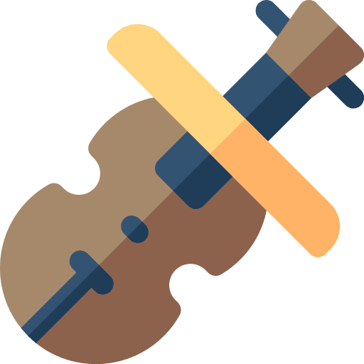 Violin orchestra fiddle string instrument icon