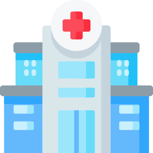 Hospital healthcare and medical building medical icon