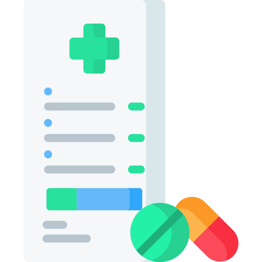 Recipe healthcare and medical drug recipe icon
