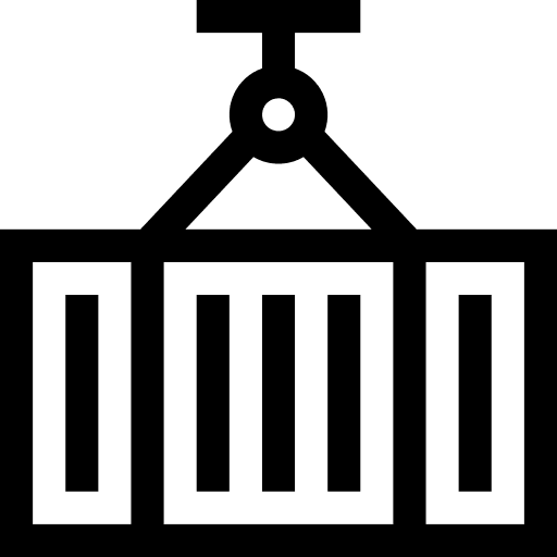 Container harbour shipping and delivery storage box icon