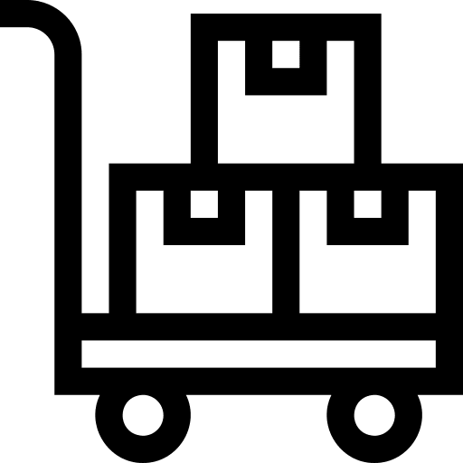 Trolley items box logistics delivery icon
