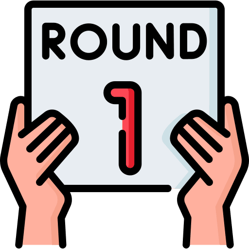 First round martial arts sports and competition fight icon