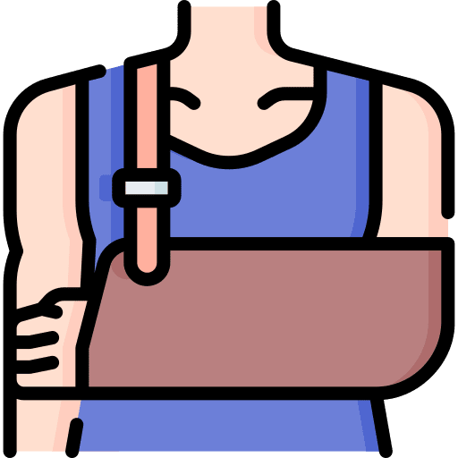 Injury broken arm people trauma icon