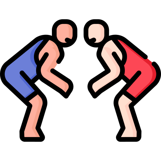 Neutral martial arts fighter wrestling icon