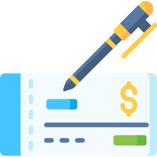 Cheque business and finance checking account money icon