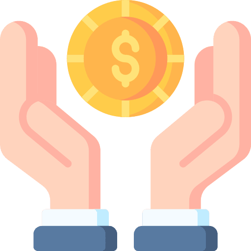 Investment gesture mutual fund hand icon