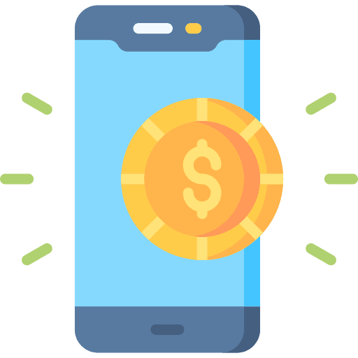 Mobile payment mobile phone mobile banking dollar icon